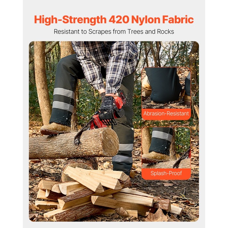 Ketjusahasuojahousut luokka A 8 kerrosta 420D nailon musta keskikoko