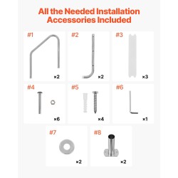 Kolmiportaiset allastikkaat 304-ruostumatonta terästä liukuestematolla 48–54 tuuman altaisiin