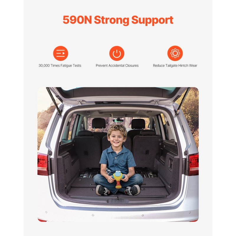 Sähköinen takaluukun tukijousipari 2 kpl VW Sharan 2010–2023 590 N