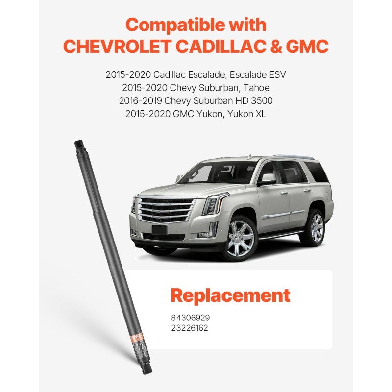 Sähköinen takaluukun tukijousipari 525N sopii Escalade Suburban Tahoe Yukon 2015–2020