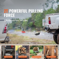 Käsitalja teräsvaijerilla 2 t 3,7 m kaksoisvaihteella pitkällä kahvalla