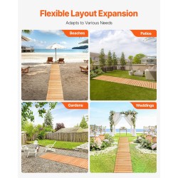 Puinen puutarhapolku painekyllästetystä seetripuusta pituus 288 tuumaa leveys 17 tuumaa rullattava ulkokäyttöön