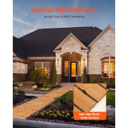 Puutarhapolku seetripuusta 96 tuumaa pitkä 17 tuumaa leveä rullattava liukumaton