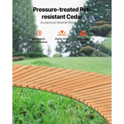 Rullattava setripuu puutarhapolku luistamattomalla pinnalla 96 tuumaa pitkä 17 tuumaa leveä