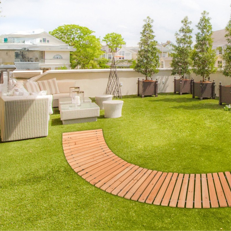 Rullattava setripuu puutarhapolku luistamattomalla pinnalla 96 tuumaa pitkä 17 tuumaa leveä