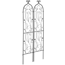 Metallinen köynnöstuki 2 kpl 152 x 38 cm jauhemaalattu musta puutarhaan