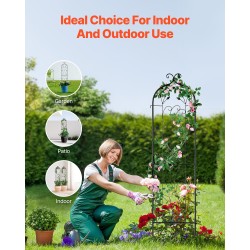 Metallinen köynnöstuki 2 kpl 152 x 38 cm jauhemaalattu musta puutarhaan