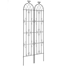 Metallinen köynnöstuki teräsrunko jauhemaalattu musta 51 220 cm 2 kpl
