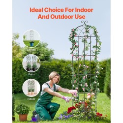 Metallinen köynnöstuki teräsrunko jauhemaalattu musta 51×220 cm 2 kpl