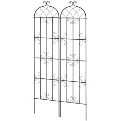 Metallinen köynnöstuki teräsrunko jauhemaalattu musta 51×220 cm 2 kpl