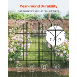 Metallinen köynnöstuki 4 kpl 220 cm korkea 51 cm leveä kiipeileville kasveille