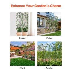 Metallinen köynnöstuki 4 kpl 220 cm korkea 51 cm leveä kiipeileville kasveille