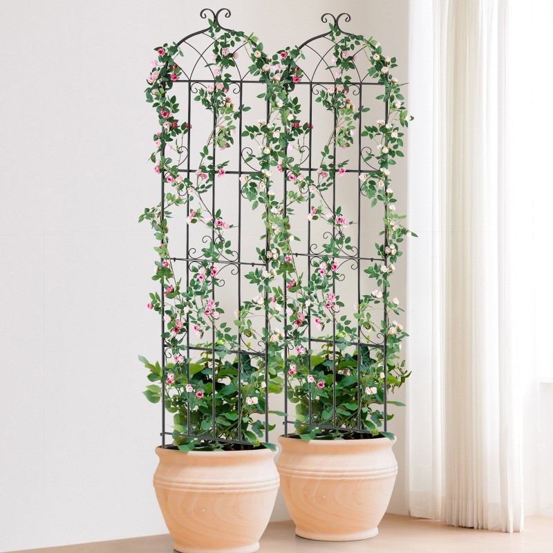 Metallinen köynnöstuki 4 kpl 220 cm korkea 51 cm leveä kiipeileville kasveille