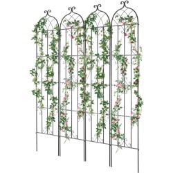 Metallinen köynnöstuki 4 kpl 220 cm korkea 51 cm leveä kiipeileville kasveille