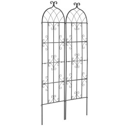 Metallinen teräsköynnöstuki 51 x 180 cm 2 kpl musta köynnöskasveille