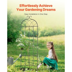 Metallinen teräsköynnöstuki 51 x 180 cm 2 kpl musta köynnöskasveille