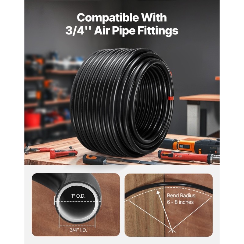 Paineilmaputkisarja HDPE–alumiini–HDPE 60,96 m sisähalkaisija 19 mm verstaaseen