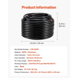 Paineilmaputkisarja HDPE–alumiini–HDPE 60,96 m sisähalkaisija 19 mm verstaaseen