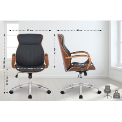 Tyylikäs keinonahkainen toimistotuoli säädettävällä korkeudella ja keinumistoiminnolla