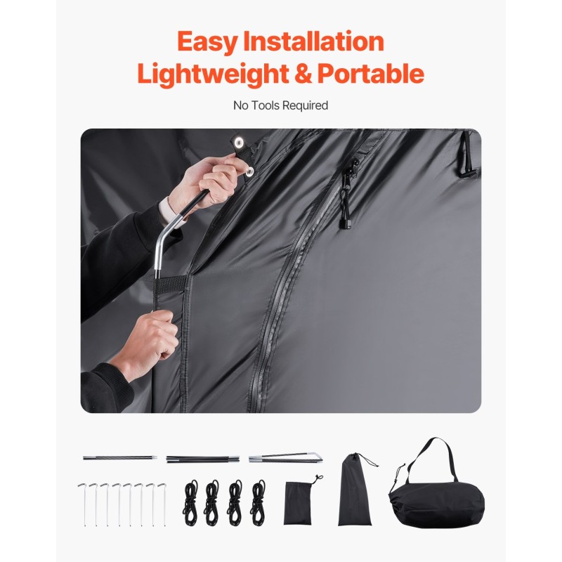 Polkupyöräteltta vedenpitävä Oxford-kangas lasikuitutangot yhdelle tai kahdelle polkupyörälle musta