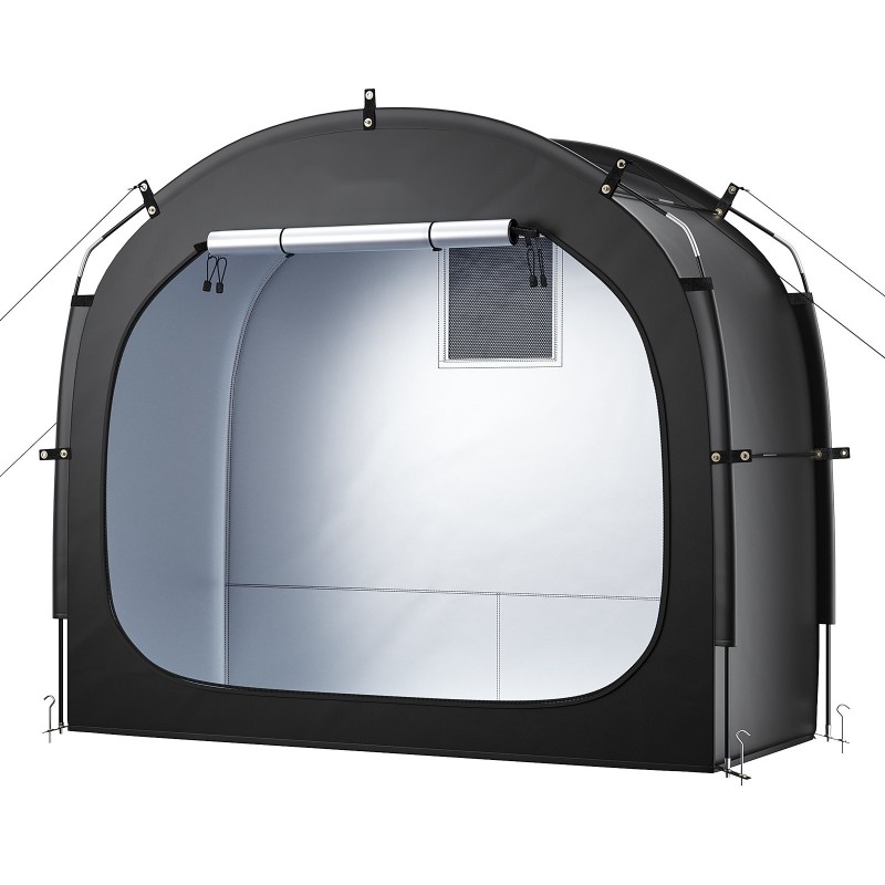 Polkupyöräteltta vedenpitävä Oxford-kangas lasikuitutangot yhdelle tai kahdelle polkupyörälle musta