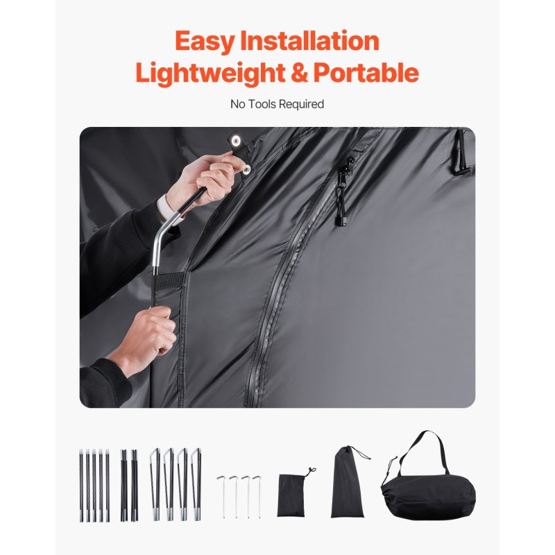 Polkupyöräteltta Oxford-kangas 4–5 polkupyörälle PU4000mm lasikuitutangot kaarikatto