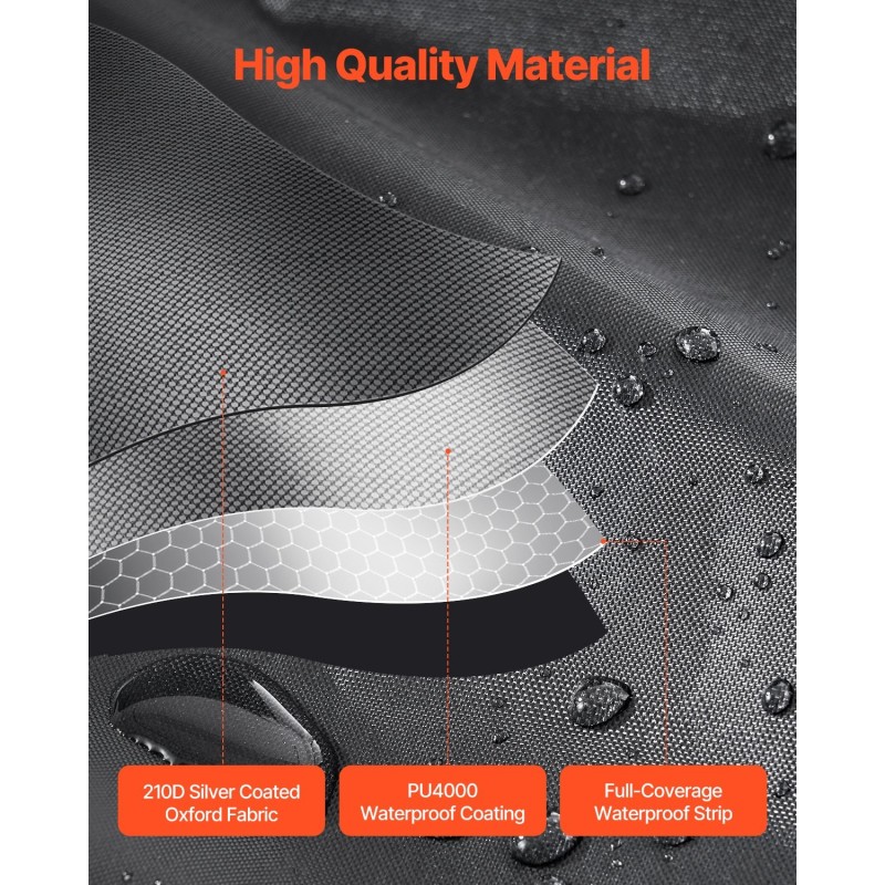 Pyöräteltta oxfordkangas lasikuitukaaret 5+ polkupyörälle PU4000 mm ilmanvaihtoikkunalla
