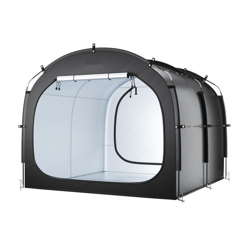 Pyöräteltta oxfordkangas lasikuitukaaret 5+ polkupyörälle PU4000 mm ilmanvaihtoikkunalla