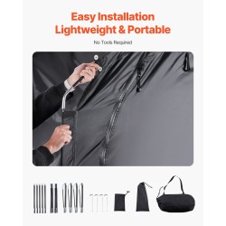 Pyöräsäilytysteltta 3–4 polkupyörälle Oxford-kangas 4000 mm vedenpitävä lasikuitutangot hengittävä ikkuna musta