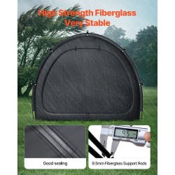 Pyöräteltta vedenpitävästä Oxford-kankaasta lasikuiturangoilla 1–2 polkupyörälle musta tuuletusikkunalla