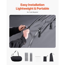 Pyöräsäilytyspaviljonki 4–5 polkupyörälle Oxford-kangas lasikuitutangot vesitiivis PU4000mm tuuletusikkunalla musta