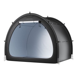 Pyöräsäilytyspaviljonki 4–5 polkupyörälle Oxford-kangas lasikuitutangot vesitiivis PU4000mm tuuletusikkunalla musta