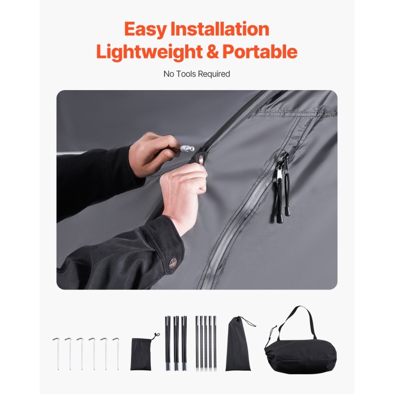 Pyöräsäilytysteltta 5+ polkupyörälle musta Oxford kangas vedenpitävä lasikuitutolpat