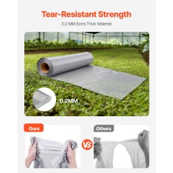 Polyeteenikalvo 0,2 mm 2 x 50 m hopeanharmaa maatalous- ja rakennuskäyttöön