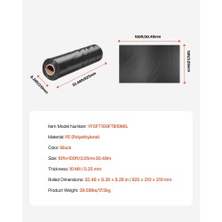 PE-muovikalvo 0,25 mm 3,05 m x 30,48 m musta rulla