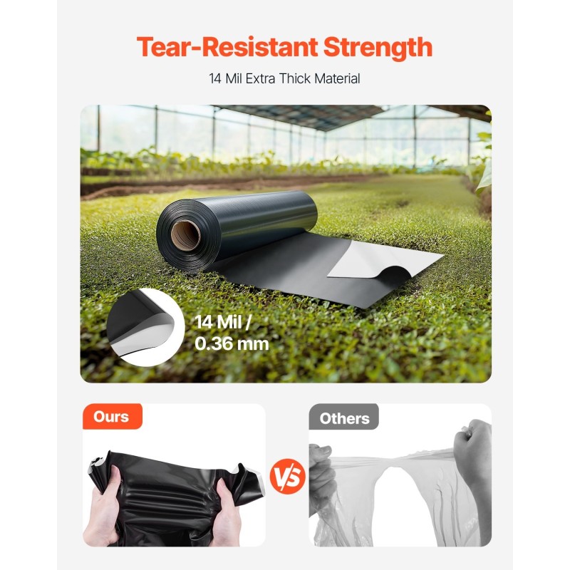 Muovikalvo polyeteeni 0,35 mm 3,05 m x 30,48 m musta-valkoinen kosteussulku