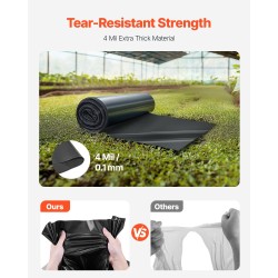 PE-muovikalvo 0,1 mm 0,91 m ja 15,24 m musta rikkaruohojen suoja