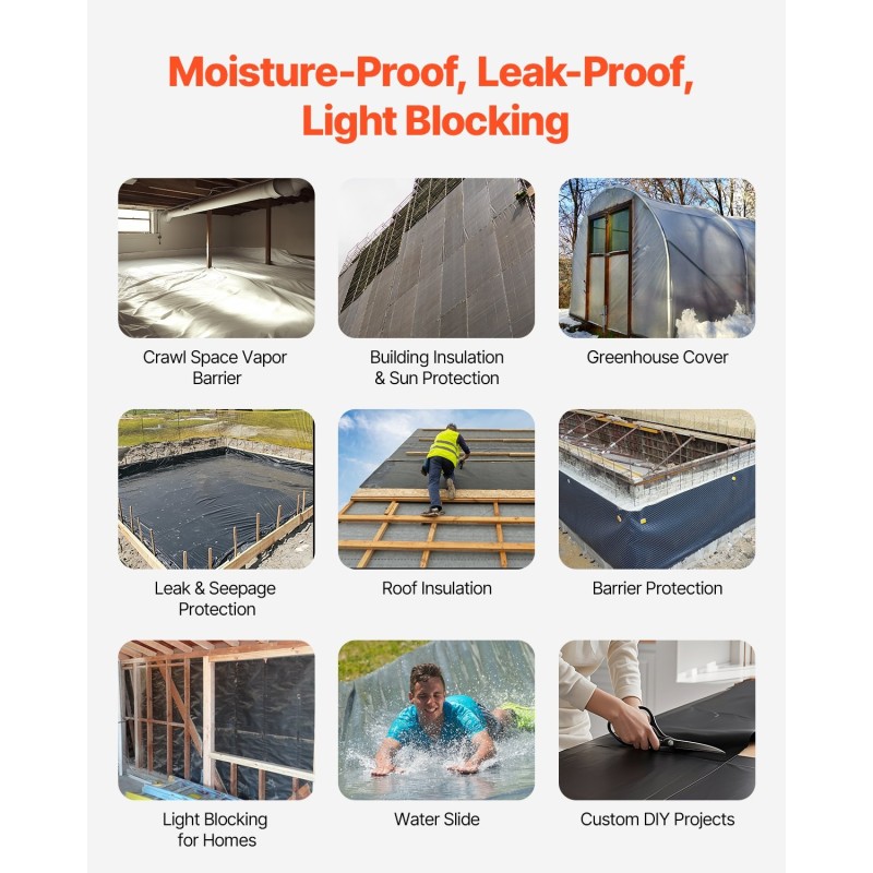 Muovikalvo polyeteeni 0,25 mm 6,96 m x 30,48 m musta rikkakasvisuoja