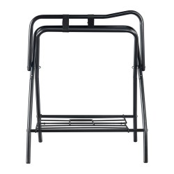 Taittuva hiiliteräksinen satulateline kahdelle satulalle kaksi tasoa mattamusta