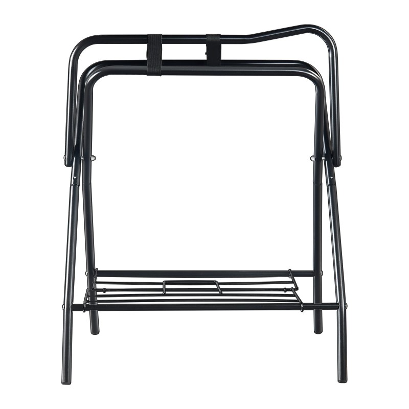 Taittuva hiiliteräksinen satulateline kahdelle satulalle kaksi tasoa mattamusta