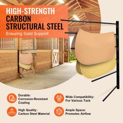 Seinään asennettava satulateline täyshitsattu teräs kuusi kääntyvää vartta musta ruosteenestopinnoite