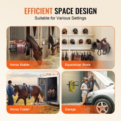 Seinään asennettava hiiliteräksinen satulateline 8-osainen mattamusta