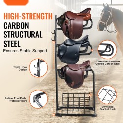 Satulateline teräs täysin hitsattu nelitasoinen musta satulahuoneeseen