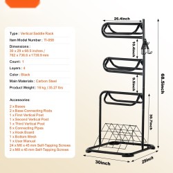 Satulateline teräs täysin hitsattu nelitasoinen musta satulahuoneeseen