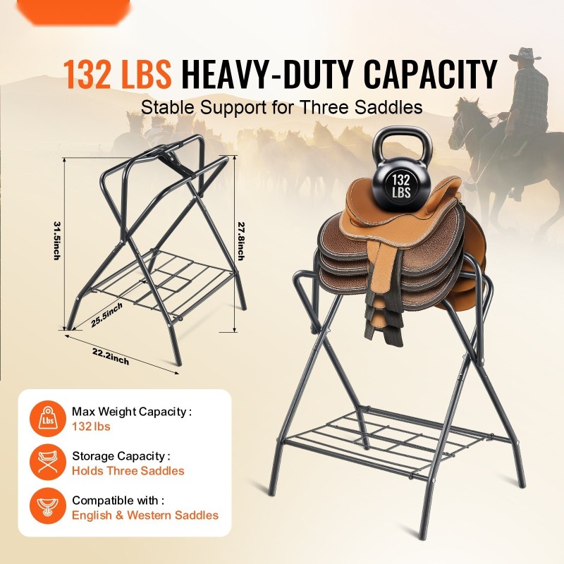 Satulateline taittuva hiiliteräsrunko ruosteenkestävällä pinnoitteella 2 kpl satuloille ja loimille
