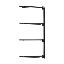 Satulateline seinään kiinnitettävä nelitasoinen täyshitsattu ruosteenkestävä teräs