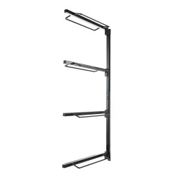 Satulateline seinään kiinnitettävä nelitasoinen täyshitsattu ruosteenkestävä teräs