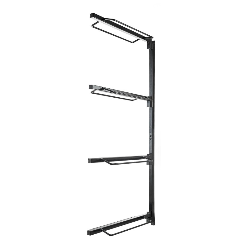 Satulateline seinään kiinnitettävä nelitasoinen täyshitsattu ruosteenkestävä teräs