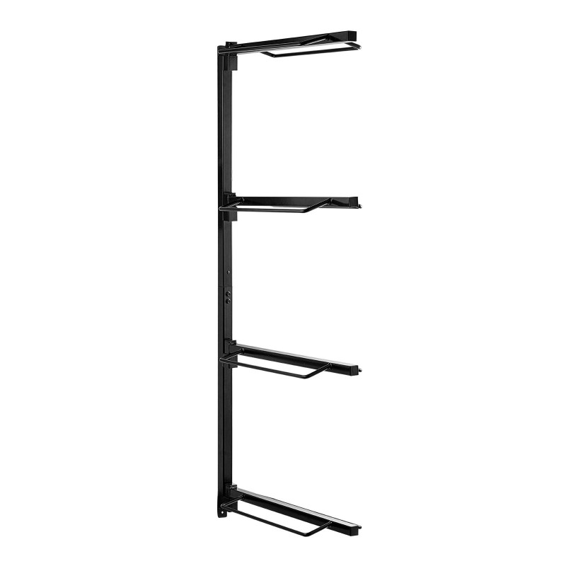 Satulateline seinään kiinnitettävä nelitasoinen täyshitsattu ruosteenkestävä teräs