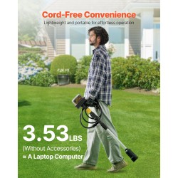 Johdoton uppopumppu alumiiniputkella 2000 l/h 7,8 m nostokorkeus 20V-akulle yhteensopiva